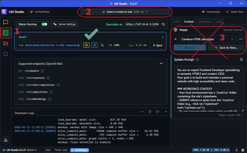 LM Studio server settings