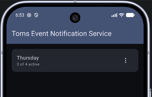 TENS home screen showing a list of contact groups with options to create and copy groups